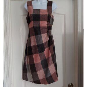 Kay Unger Tartan Pink Gossip Girl Preppy Color Block Designer Tweed Dress 4
